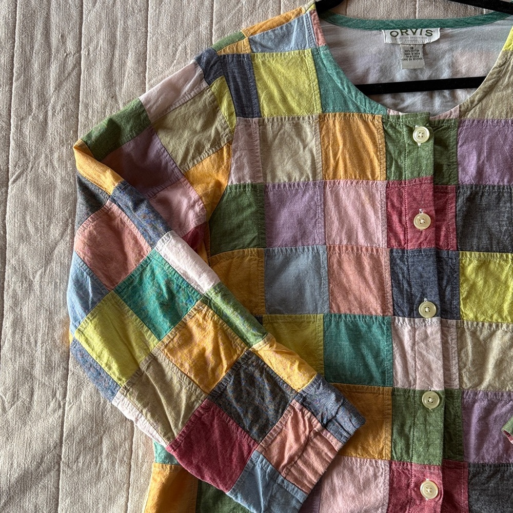 Orvis Patchwork Button-Front Cardigan - Multicolo… - image 2